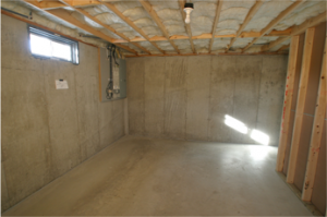 Photo of a concrete basement
